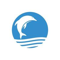 icono del logo de delfines vector