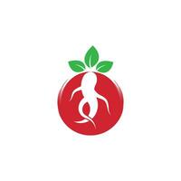 ginseng logo icono vector