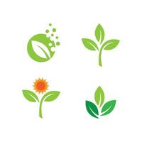 Green leaf logo icon vector