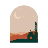 Islamic mosque Ramadan Mubarak vector