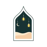 Islamic mosque Ramadan Mubarak vector