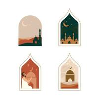 Islamic mosque Ramadan Mubarak vector