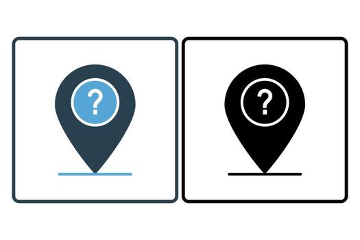 where icon. icon related to confusion. flat line icon style. simple vector design editable