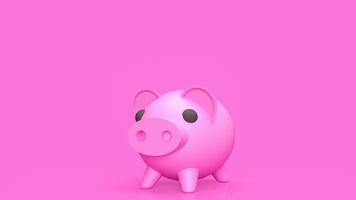 The pink piggy bank for earn or saving concept 3d rendering. photo