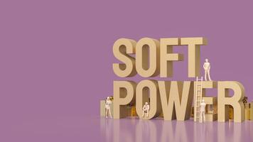 The soft power text for ntity to influence others concept 3d rendering photo