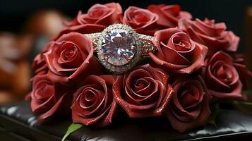 An Unforgettable Proposal. A Valentine's Day to Remember. AI Generated photo