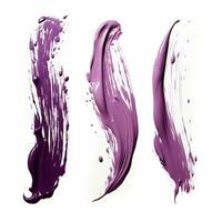 AI generated Elegant purple mascara brush set. Collection of grunge paint texture photo