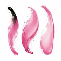 AI generated Elegant pink mascara brush set. Collection of grunge paint texture photo