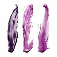AI generated Elegant purple  mascara brush set. Collection of grunge paint texture photo
