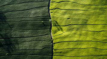 AI generated Tea plantation landscape, top view texture photo