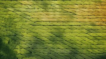 AI generated Tea plantation landscape, top view texture photo