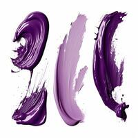 AI generated Elegant purple mascara brush set. Collection of grunge paint texture photo