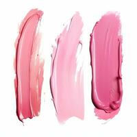 AI generated Honey lipstick smear on white background. Element for beauty cosmetic design. photo