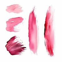 AI generated Elegant pink mascara brush set. Collection of grunge paint texture photo