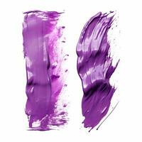 AI generated Elegant purple mascara brush set. Collection of grunge paint texture photo