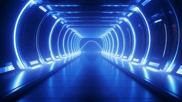 AI generated Empty futuristic tunnel. Technology Design. photo