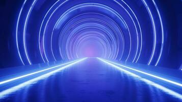 AI generated Empty futuristic tunnel. Technology Design. photo