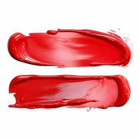 AI generated Elegant red mascara brush set. Collection of grunge paint texture photo