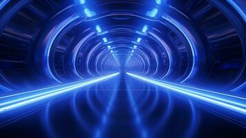 AI generated Empty futuristic tunnel. Technology Design. photo