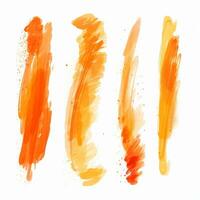 AI generated Elegant orange mascara brush set. Collection of grunge paint texture photo