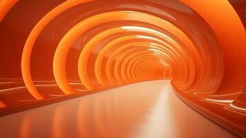 AI generated Empty futuristic tunnel. Technology Design. photo