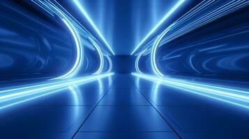 AI generated Empty futuristic tunnel. Technology Design. photo