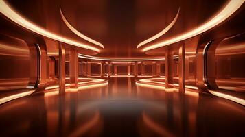 AI generated Empty futuristic tunnel. Technology Design. photo