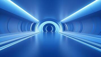 AI generated Empty futuristic tunnel. Technology Design. photo