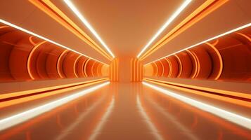 AI generated Empty futuristic tunnel. Technology Design. photo