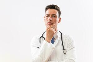 Image of worried doctor thinking photo