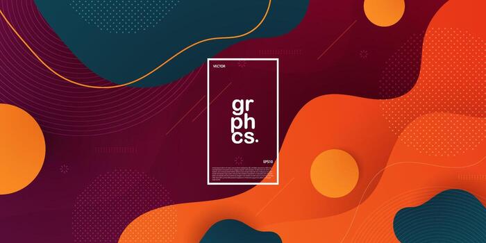 vistoso geométrico ola antecedentes. naranja , verde y púrpura color elemento con fluido degradado. dinámica formas composición. eps10 vector