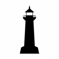 Lighthouse silhouette vector. Lighthouse silhouette can be used as icon, symbol or sign. Lighthouse icon vector for design of coast, guide, warn or harbor