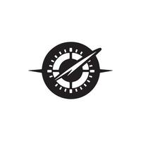 A logo of speed meter icon design vector speedometer silhouette car speedometer on white background.