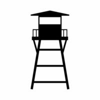 Watchtower silhouette vector. Guard tower silhouette can be used as icon, symbol or sign. Guard post icon vector for design of military, security or defense