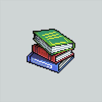 Pixel art illustration Books. Pixelated Books. School Book Education pixelated for the pixel art game and icon for website and video game. old school retro.