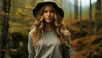 AI generated Ripe grape bunches in vineyard, nature vibrant autumn harvest generated by AI photo