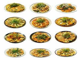 AI generated Haemul Pajeon collection isolated on white background photo