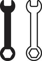 Wrench icon set vector in two styles isolated on white background . Repair symbol