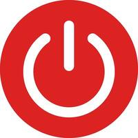 Switch off button . Red power button isolated on white background . Shut down icon vector