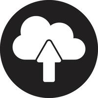 Cloud upload icon in trendy style . Upload on cloud icon vector