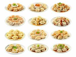 AI generated Siomay collection isolated on white background photo