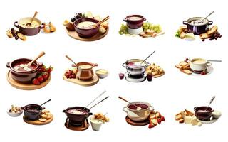 AI generated Bouillabaisse collection isolated on white background photo