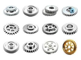 Gear collection isolated on white background with AI generated. photo