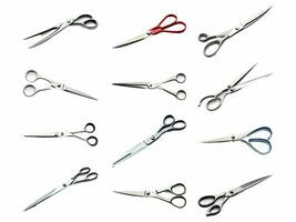 Scissors collection isolated on white background with AI generated. photo