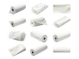 Tissue paper collection isolated on white background with AI generated. photo