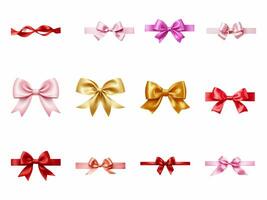Ribbon collection isolated on white background with AI generated. photo
