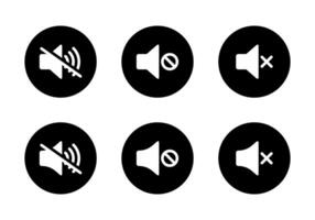 No sound, mute speaker icon vector in black circle