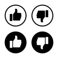 me gusta y disgusto botón icono vector. social medios de comunicación pulgar arriba abajo firmar símbolo vector