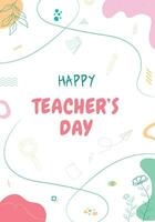 Heppy Teachers Day With Abstract Background vector