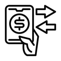 Money transfer line icon vector